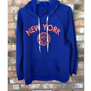Rue 21 Women’s Hooded Royal Blue and Orange Sweatshirt XL